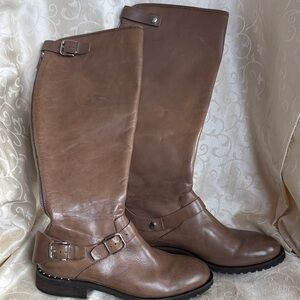Donald J. Pliner Tan Leather long Boots women Sz 8.5